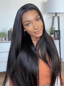 32 Inch Long Straight Wigs for Women, Gorgeous Fluffy Wigs with Baby Hair, Human Hair Wigs for Party, Daily Use