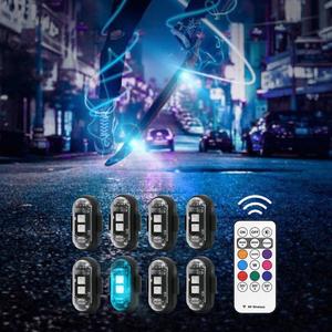 RGB Color Remote Control LED Decoration Light, 1 Set USB Rechargeable LED Light, Waterproof Mini LED Light for Car, Motorcycle, Bike, SUV, Pickup