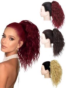 14 Inch Short Wavy Texture Claw Ponytail Extension, Quality Synthetic Hair Wig for Women's Daily Wear and Use