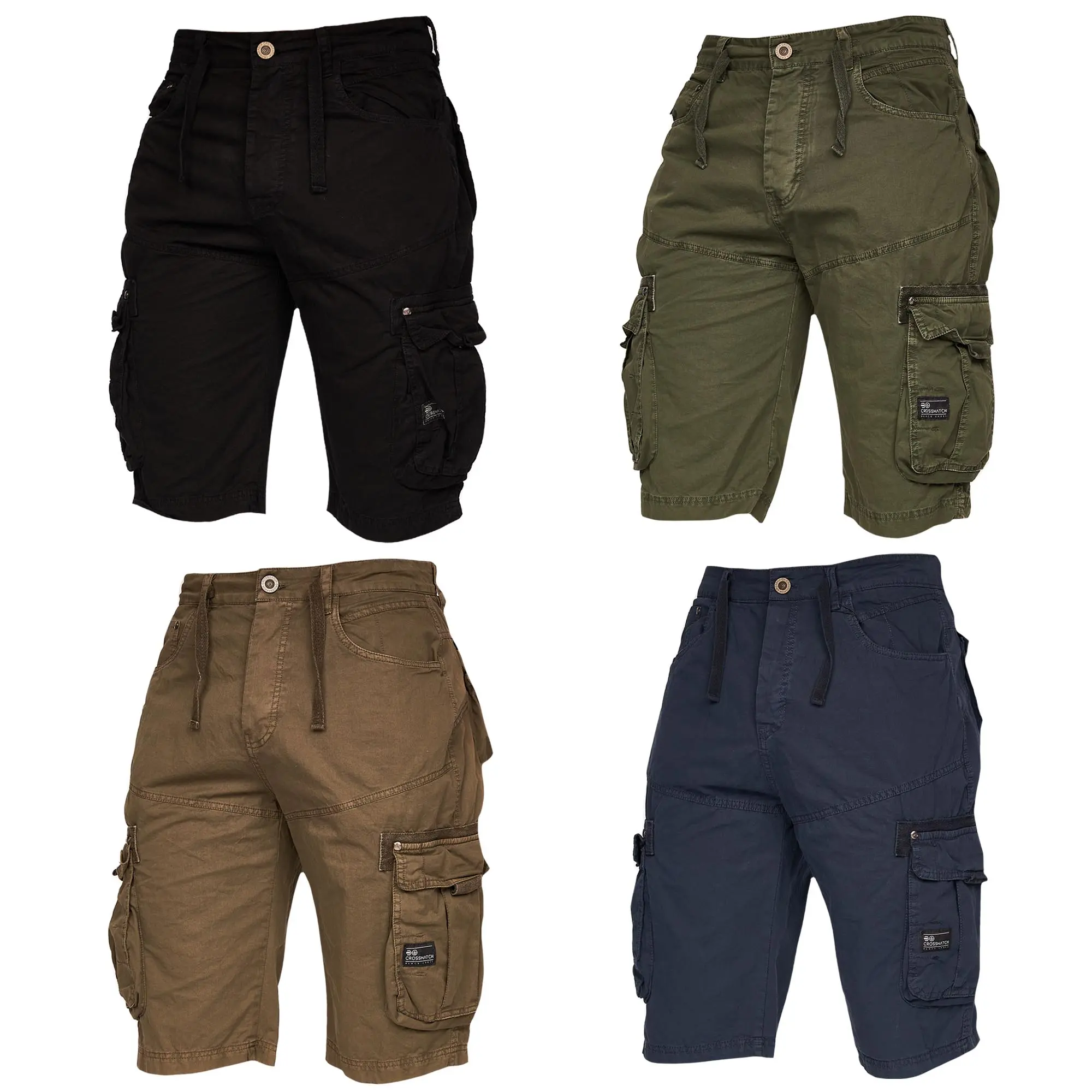 CROSSHATCH Cargo Shorts New Mens Knee Length Combat Jeans Holiday Summer Shorts by JEANABSE