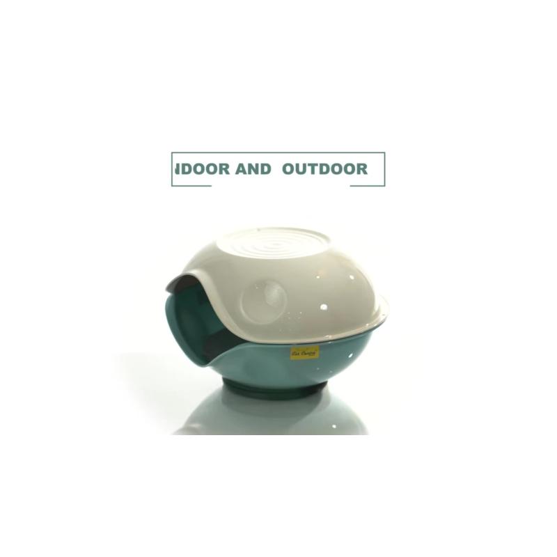 Cat Dog Bed Windproof Outdoor Plastic Shelter Pet Kitten House Kennel Crate Pod 1