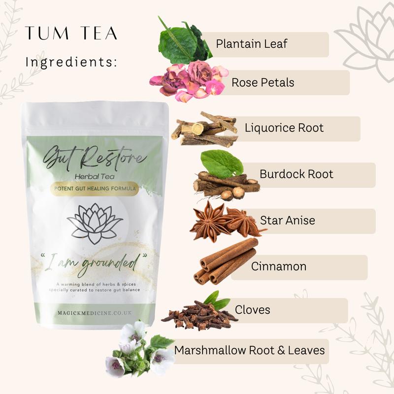 FLAT TUM-T Herbal Beverage, Cinnamon & Sweet Rose Petals, Natural, Marshmallow Root & Leaf body tea tummy 2