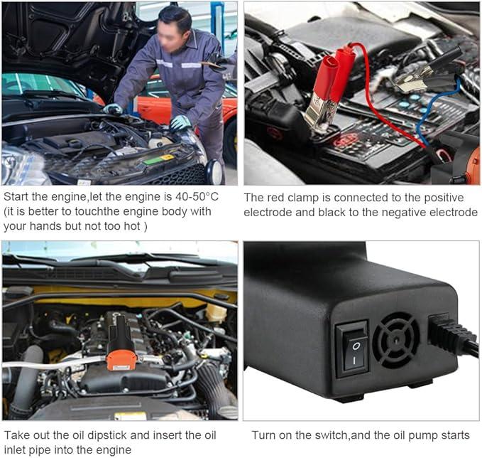 Engine Oil Transfer Pump Extractor Pump,Upgraded 80W 12V Diesel Oil Pump Extractor with Suction Hoses ideal for Cars Boats Motorcycle Trucks,Extracting Engine Oil or Diesel Easily 2