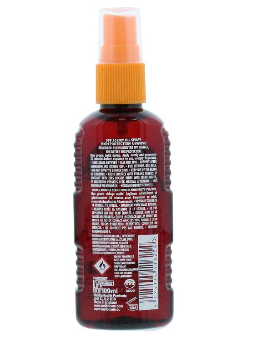 Sun SPF 30 Non-Greasy Dry Oil Spray for Tanning, High Protection, Water Resistant, 100 ml (Pack of 1) Body Care Cosmetic 1