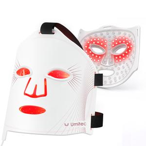 Umitec Red Light Therapy Mask, 4 Skin Modes with 830nm NIR, 4000mAh Rechargeable, Comfort Silicone LED Mask with Zoned Treatment and Timing Function Remote & Portable, Anti-Aging, Skin Firming & Radiant Glow at Home--Perfect Gift