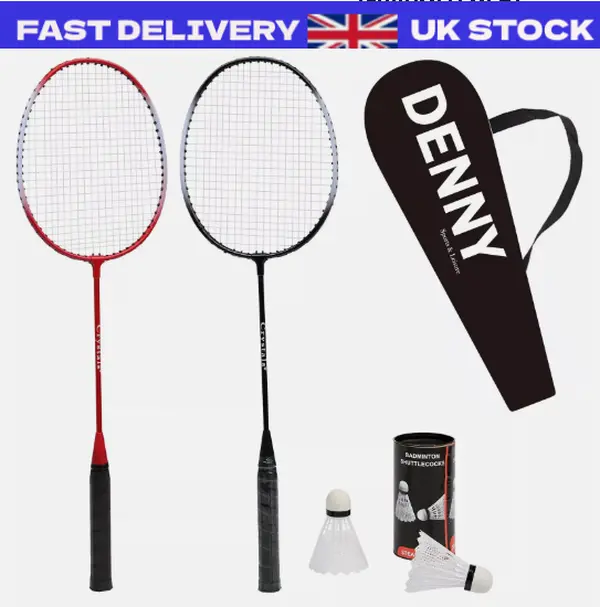 Badminton 2 Racket & Shuttlecocks Set Pro Adults Children Kit Game Garden