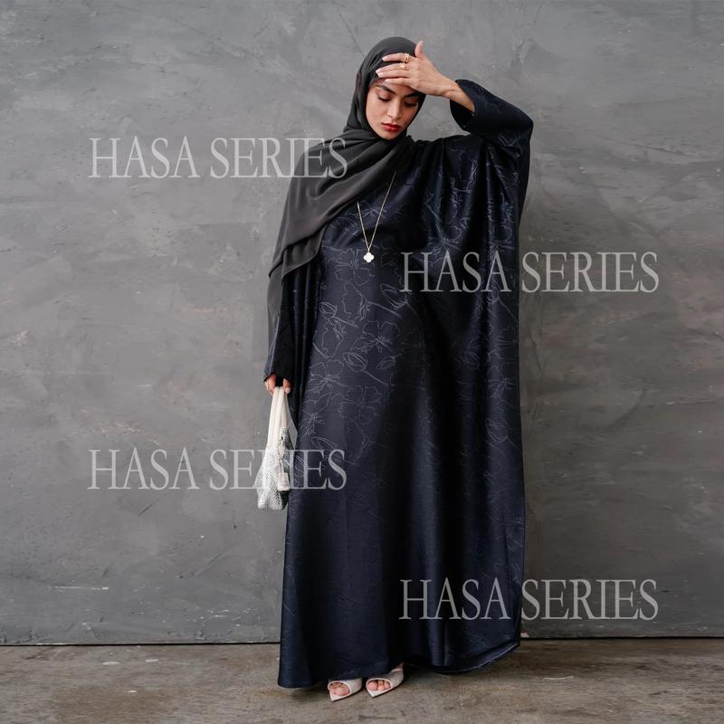 HASASERIES  HS5865 Elegant and Simple · Three-dimensional Jacquard Long Skirt Elegant Style Robe abaya girl 4