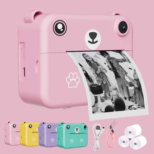 Instant Print Camera, 1 Count Cute Dog Design Digital Camera With Printing Sheets, Digital Camera For Gift