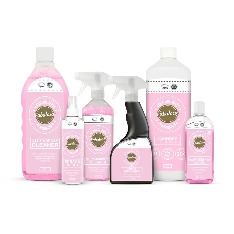 Fabulosa Your Sol Mate Hummingbird Home Cleaning Bundle 6 Piece Multipurpose Spray Fabric Freshner Laundry Cleanser + FREE 3 pack Essential Oil Sachets 2