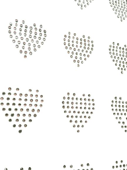 Full Of Love 12 or 6 Hearts Rhinestone Transfers Bling SET OF 12 2