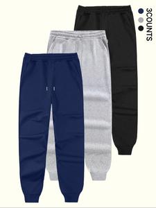Men's Solid Color Drawstring Waist Sweatpants, Casual Loose Fashion Pants for Spring & Fall, Men's Trousers for Daily Wear