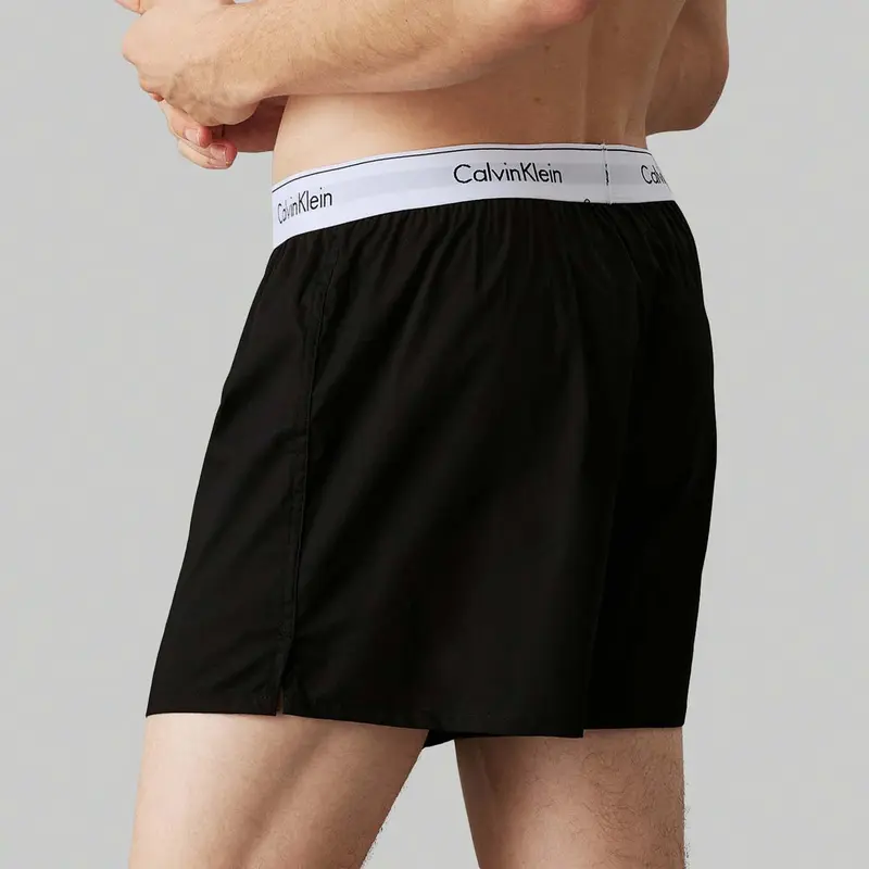 Men's Calvin Klein 2 Pack of Slim-Fit Boxers in Black 1