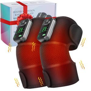 Smart Heated Vibration Knee Massager, 2 Counts Rechargeable Knee Massager for Shoulder, Elbow, Knee, Massage Device for Men & Women