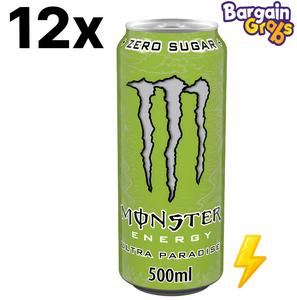 12 x 500ml Monster Ultra Paradise – Zero Sugar, Refreshing Tropical Energy (BBD: 31/12/2026) ️ Beverage Sport Drink