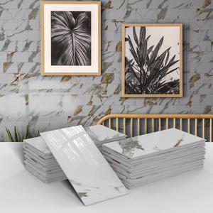 Marble 3D Pattern Wall Sticker, 16/32pcs Waterproof Self Adhesive Wall Decal, Decorative Sticker for Home Kitchen Bathroom