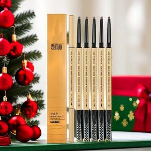 5pcs Double-ended Eyebrow Pencil, Fine Brow Styling Brush with Triangle Structure, Waterproof Long-lasting Eye Brow Pen for Daliy Use, Valentine's Day Gift