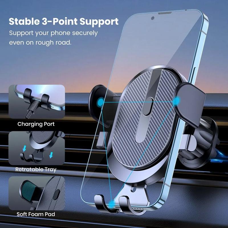 Product Introduction of Car Phone Holder Mount, Auto Locking Universal Phone Holder with Hook Clip for Car Air Vent 1