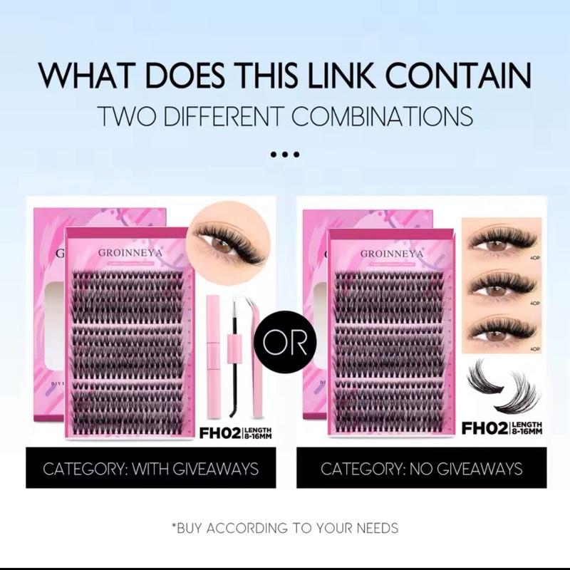 GROINNEYA Diy Lash Extension Kit - Full Set of Individual and Cluster Eyelashes - Makeup, Cosmetic 1