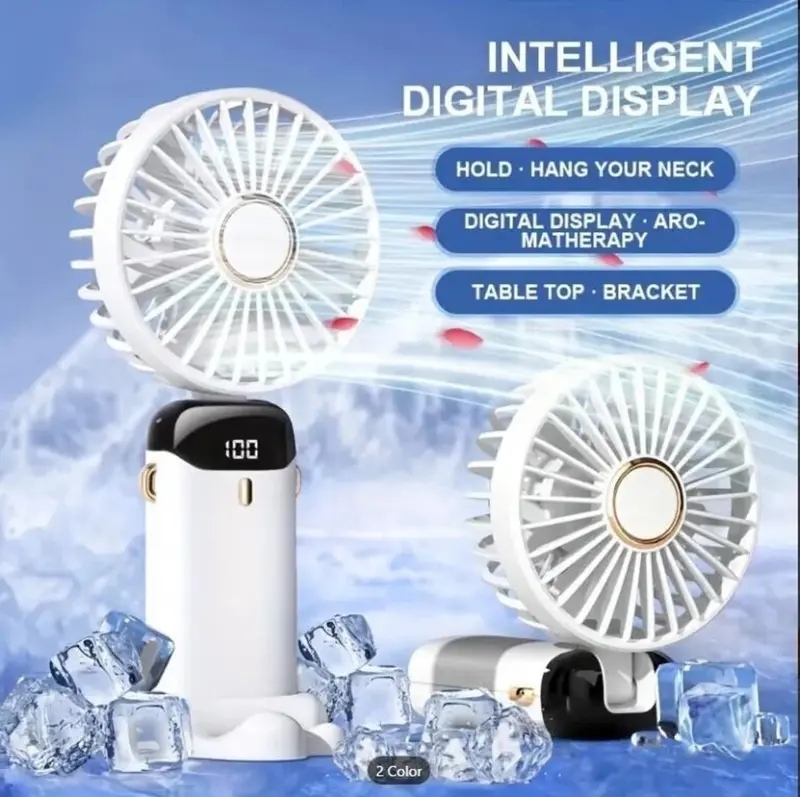 【UK SELLER】Portable HandHeld Fan, USB Charging Mini Fan with Adjustment 5 Wind Speeds, Personal USB Fan with LED Power Display For Office, KItchen Accessories, Travel Accessories, Portable Fan 7