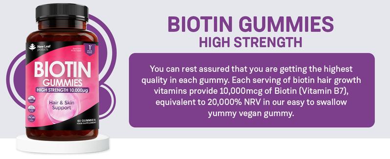 Product Introduction of Beauty Hair Skin & Nails Gummies for Hair Growth & Skin Health Biotin 10,000µg- Vegan Chewable Beauty Vitamins Hair Vitamins for Women & Men - GMO Free, No Artificial Colours or Flavours, 60 Gummys 0