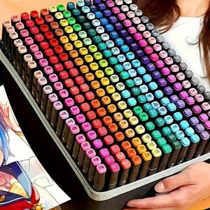 120/168 Color Alcohol Dual-tip Drawing Markers Set, Sketching Animation Markers for Students, Adults Coloring & Artist Illustration