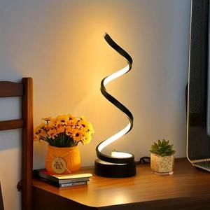 USB Powered Spiral Design LED Desk Lamps, 3-color Dimming Desk Room Lights for Decor, Adjustable Lights, Modern Mood Lighting for Bedroom Home Office Study Room, Modern Night Lights