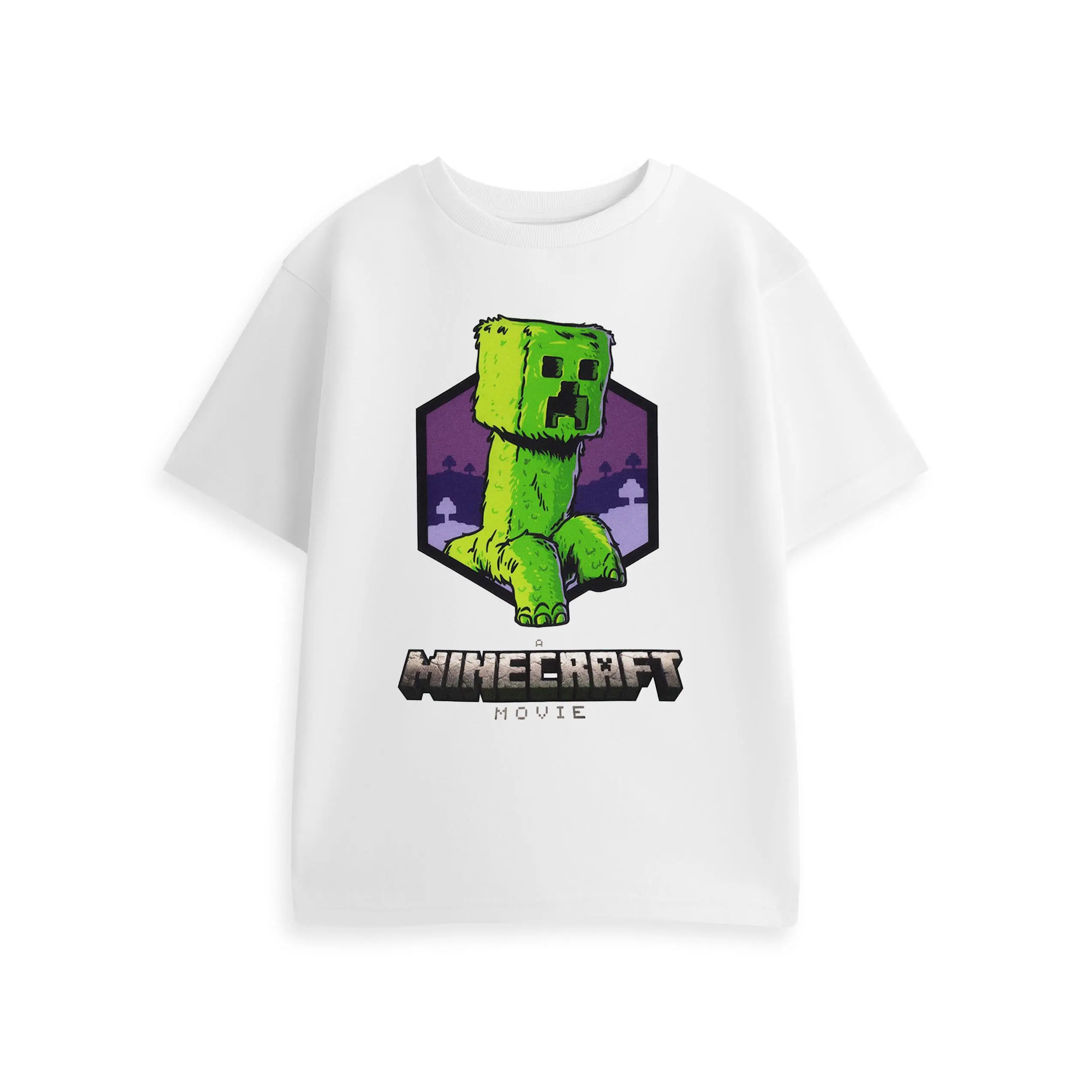 Vanilla Underground x Minecraft Boys White Creeper Short Sleeved T-Shirt