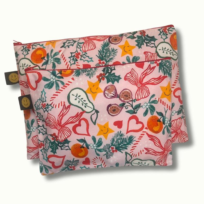 Pink Christmas A4 Contents Pouch 0
