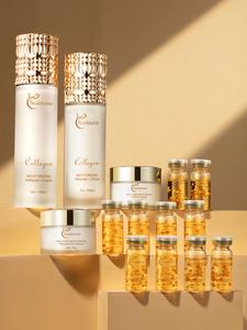 Korean Style Collagen Moisturizing Skin Care Kit, 14pcs/set Hydrating Skin Care Set, Including Facial Cleanser, Hydrate Toner, Serum, Eye Cream, Face Cream, Moisturizer, Glass Skin Skincare, Glow Skin Care Products, Collagen Lift Kit