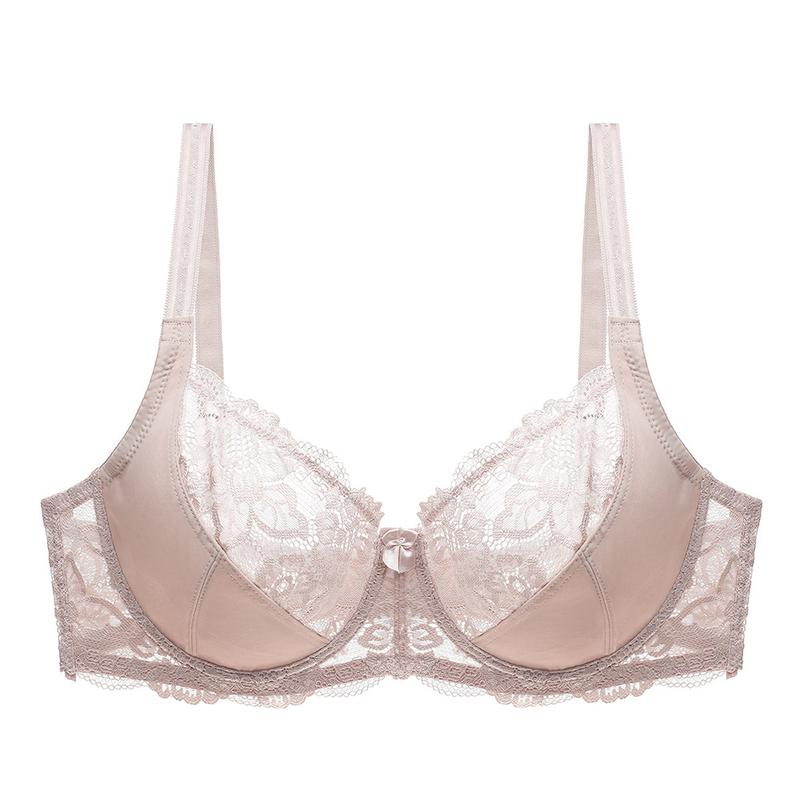 Lace Perspective Bras for Women Sexy Lingerie Underwire Embroidery Floral Bralette Large Size C D E 80 85 90 95 100 105 Lingerie 2