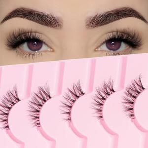 Fluffy False Eyelashes, 7 Pairs Soft and Natural False Eyelashes, for Women and Girls Diy Eye Makeup Enhancement, Eyelash Enhancing
