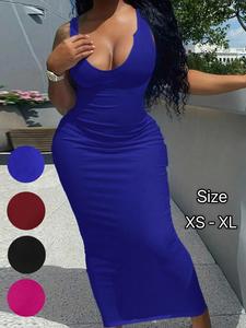 Summer Sleeveless Bodycon Dress Women's Stretch-comfort Fit, Office Dinners & Cocktail Chic, Modern Multi-tonal Versatile Styling