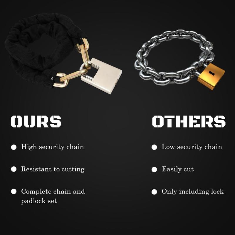 Heavy Duty Motorbike Lock with Padlock | 6mm x 1.2m | Motorcycle & Scooter Lock with Security Chain 2