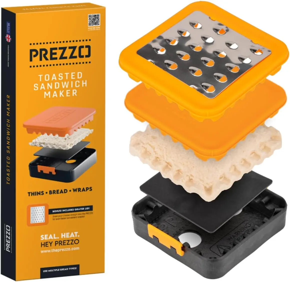 The PREZZO Sandwich Crimper - Toastie Maker for Multiple Bread Types Inc Thins, Standard Bread & Wraps! Enjoy Healthy Toasted Snacks in Minutes -...