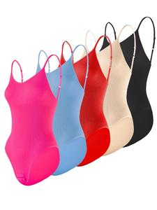 Women's Solid Color Seamless Shapewear Bodysuit, Tummy Control Butt Lifting Shaper Clothing, Ladies Shapewear for Daily Wear