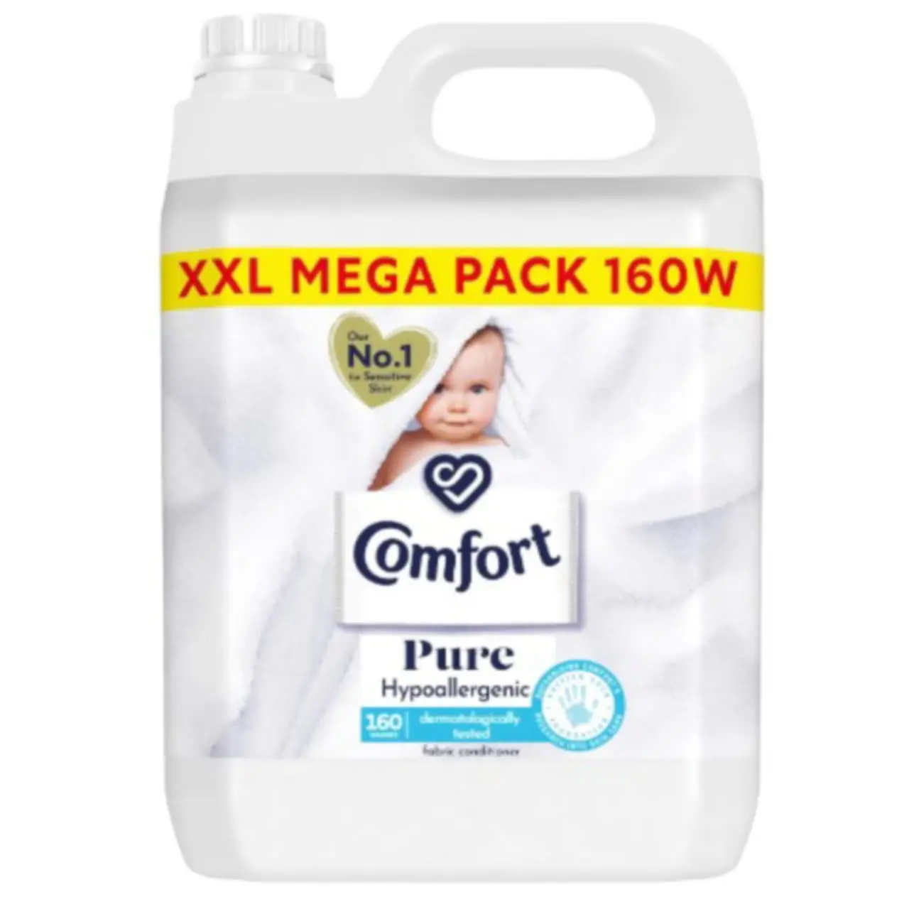 Comfort Pure Sensitive Fabric Conditioner dermatologically tested gentle next to sensitive skin 160 washes