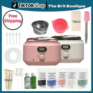 【Free shipping】Summer Waxing kit, Wax Pot for Hair Removal, WaxHeater Kit for Waxing Professional, 5 Packs Wax Beads and20 Applicator Sticks, Painless Waxing Machine for FUll BodyWaxing Bee Body Care