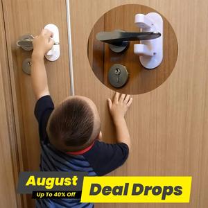 Childproof Door Lever Lock, Baby Safety Door Handle Lock , Punch Free Home Protection Lock, Infant Safety Locks & Straps