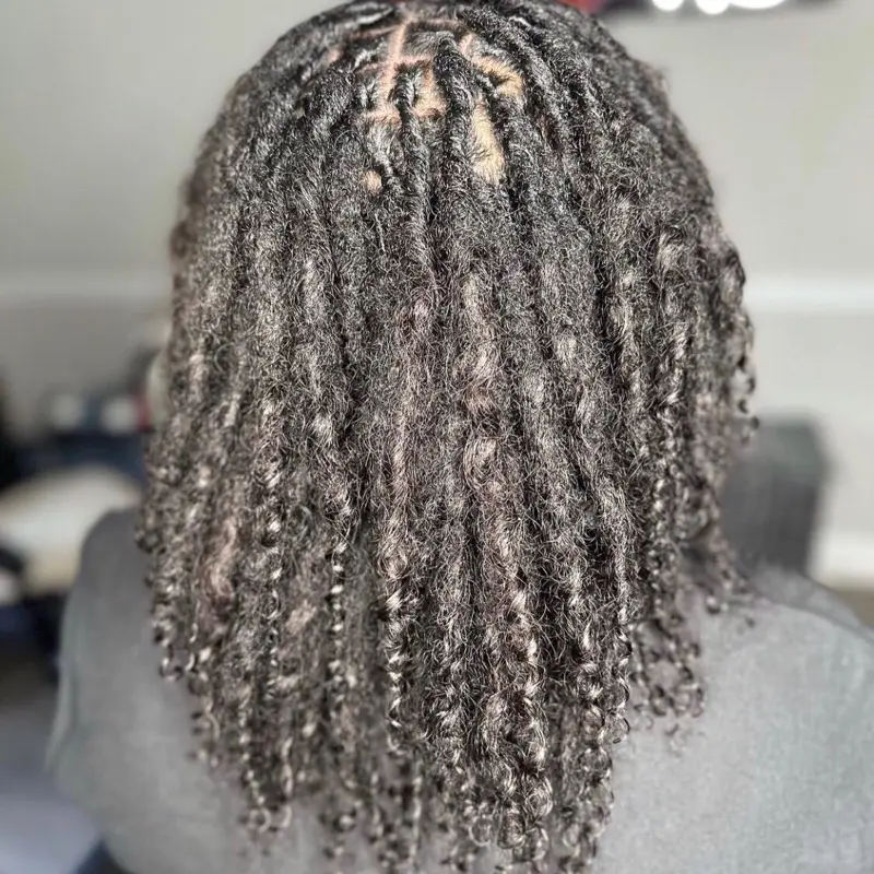 100% Curly ends Human Hair Loc Extensions - Afro Kinky Hair (10Locs/Strands) Dreadlocks, 8-20 Inch, 0.8cm With +free grift