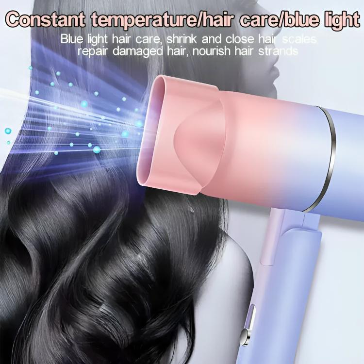 Professional Hair Dryer, Foldable Quick Drying Ionic Hairdryer with Concentrator, Portable Travel Hairdryer with Heating and Cool Button for Multi Women Man Hairstyles, for Home Salon Travel 3