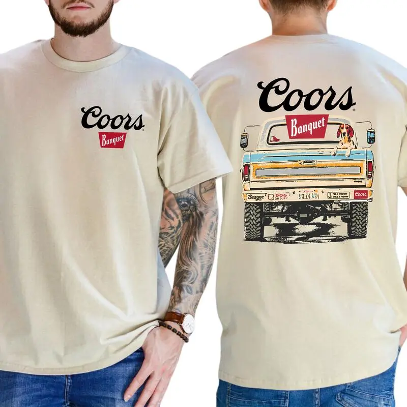 Coors Banquet Beer Shirt - Classic Pickup Truck Graphic Shirt, Cotton Top Menswear, Short Sleeve Unisex Shirt