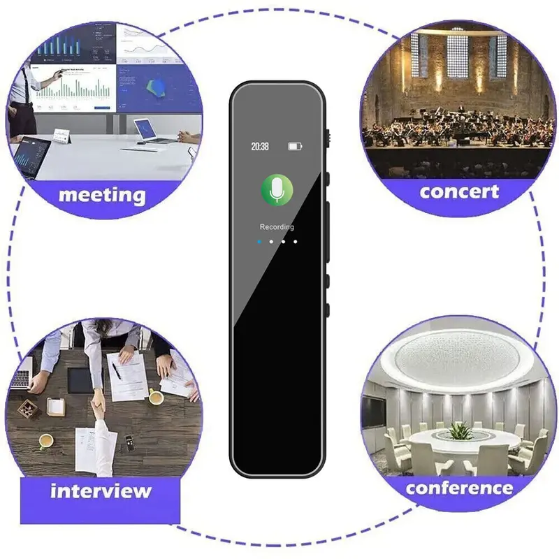 8GB Digital Voice Recorder - High-Quality Dictaphone with MP3 Playback | USB Rechargeable Audio Recording Device for Lectures & Meetings Button Memory 1