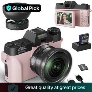 4K Digital Camera, 56MP Camera with 180° Flip Screen, Portable Vlogging Camera, Autofocus Camera with 16X Digital Zoom, Wide Angle & Macro Lens Camera #TOP PICKS