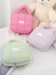 Quilted Puffer Makeup Bag, Back To School, Large Capacity Cosmetic Storage Bag, Portable Zipper Makeup Organizer Pouch, Versatile Storage Bag for Travel & Daily Use Luxury Designer Bag 2025 Cosmetic Bag, Makeup Case, Cosmetics Organizer