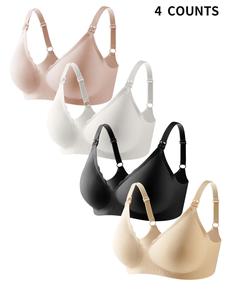 Maternity's Solid Adjustable Strap Wireless Bra, Casual Comfortable Breathable Bra for All Seasons, Maternity Lingerie for Daily Wear