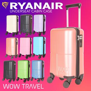 WOW TRAVEL *NEW* Underseat Cabin Bag 2025 | Ryanair Wizz Air Jet2 EasyJet Approved Suitcase 40x20x25cm | Hard Shell Lightweight Trolley | Fits Under Seat | Avoid Baggage Fees | Travel Cabin Case | Spinner Wheels | Hand Luggage Size
