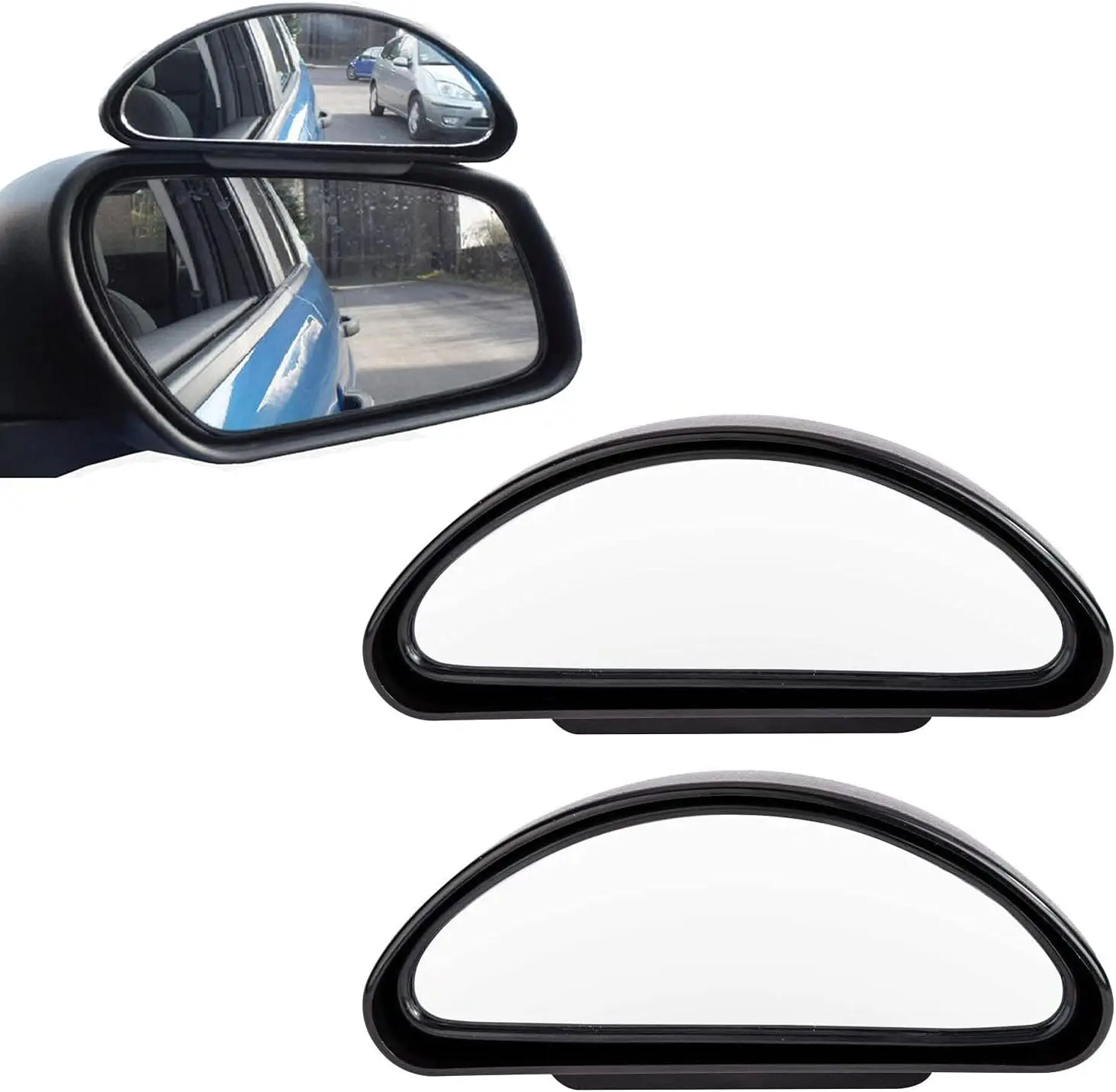 2 Pack Blind Spot Mirrors, Large Adjustable Wide Angle Side Rear View Mirror Additional Security Safety Auxiliary Mirror for Universal Cars