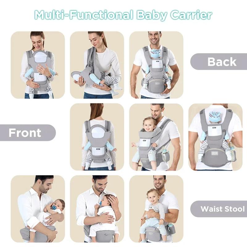 Product Introduction of New Adjustable Ergonomic Baby Carrier Four Seasons Universal Baby Carrying Bag Waist Stool Strap Portable & Multifunctional 16