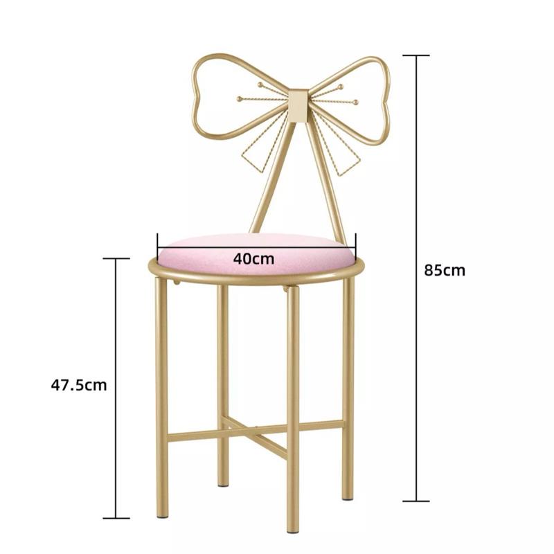 Large Velvet Chair Dressing Stool for Makeup and Vanity in Bedroom or Living Room 1