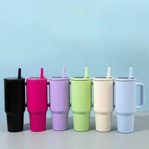 40oz Vacuum Flask, 1 Count Double Layer Insulated Water Bottle Cup with Straw, Drinking Cup for Home Office Outdoor Sports